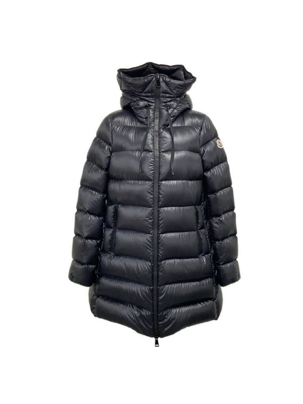 Moncler Down Coat S Suyen Black Long Sleeve Zip Up Winter Cotton 1